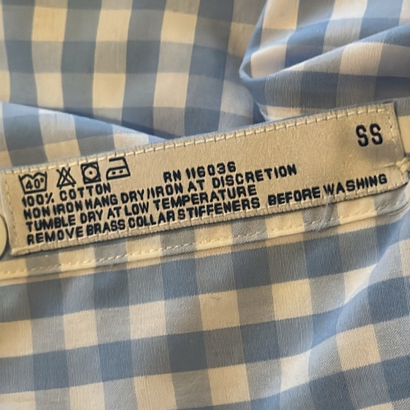 Charles Tyrwhitt Spread Collar Non-Iron Gingham Extra Slim Fit Shirt Light Blue - Picture 6 of 6